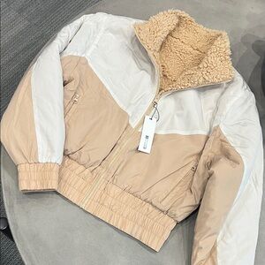 Revolve BB Dakota reversible Beige and White Sherpa Lined Jacket